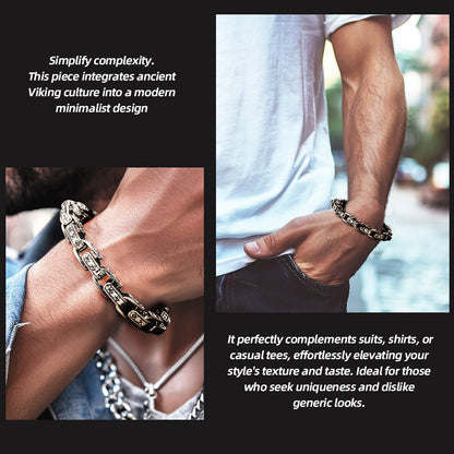 Channel Your Inner Viking! Mysterious Rune Forged Steel Bracelet