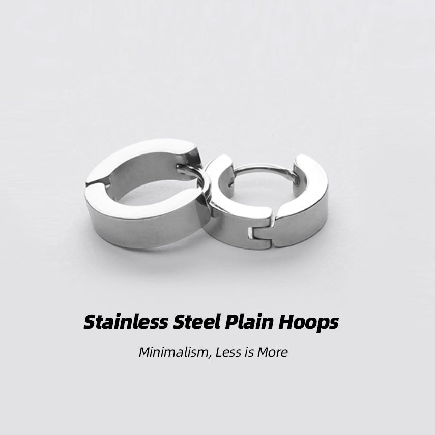Minimalist Stainless Steel Plain Hoops | No Noise, Yet Striking