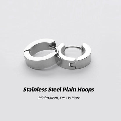 Minimalist Stainless Steel Plain Hoops | No Noise, Yet Striking