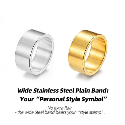 Wide Stainless Steel Plain Band: Wear the “Silent Toughness”