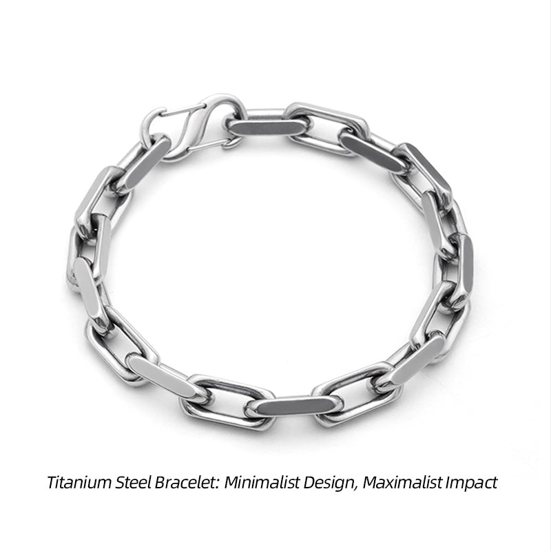 S-Clasp Square Titanium Steel Bracelet – Sleek Simplicity, Crafted to Last