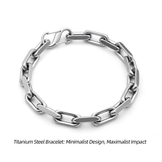 S-Clasp Square Titanium Steel Bracelet – Sleek Simplicity, Crafted to Last