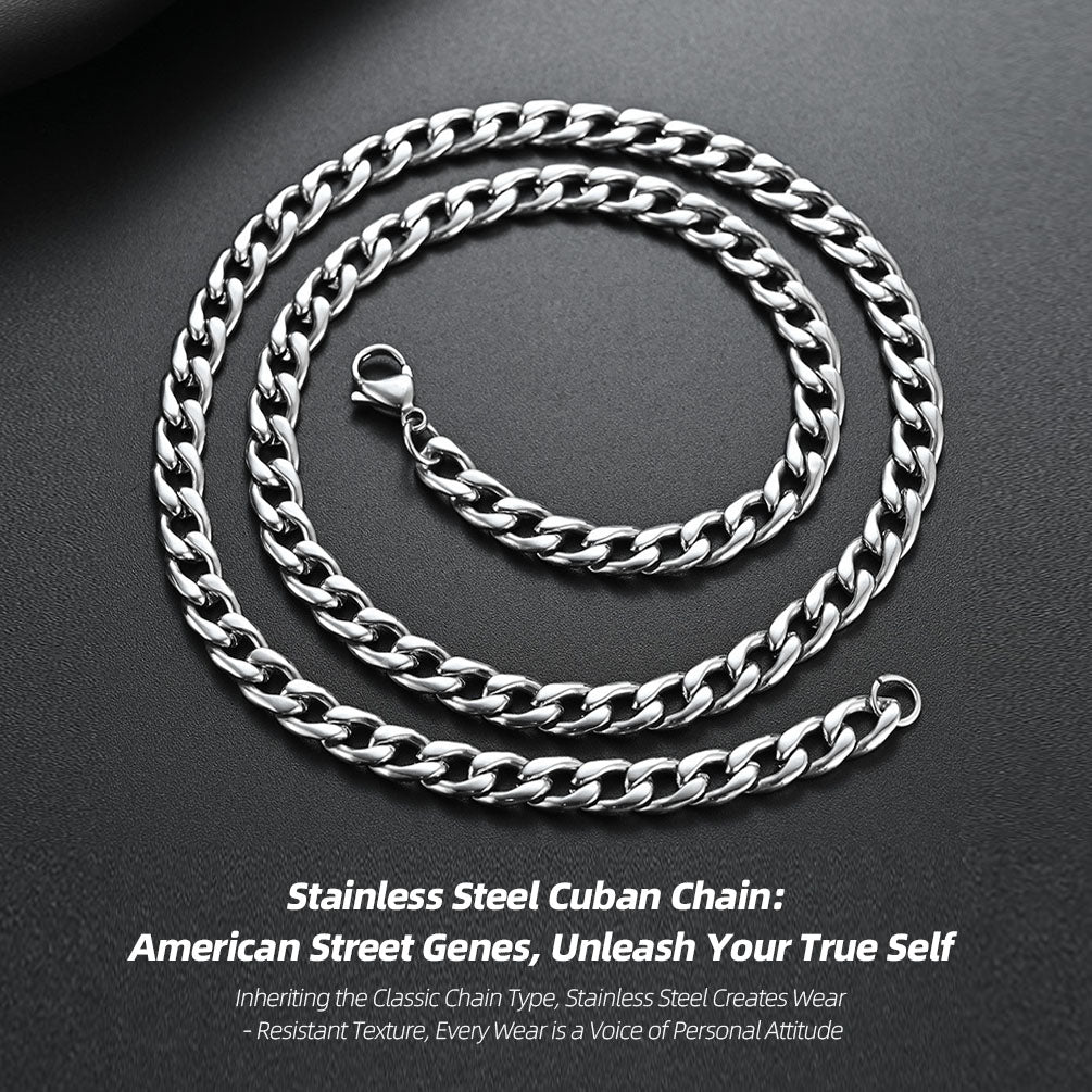 Stainless SteelCuban Chain: Simple Yet Profound, Reshaping the Symbol of Stylish Men