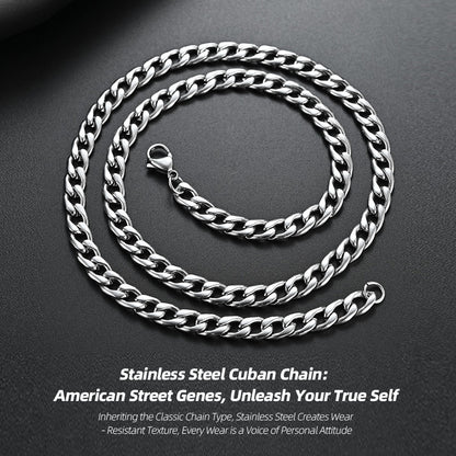 Stainless SteelCuban Chain: Simple Yet Profound, Reshaping the Symbol of Stylish Men