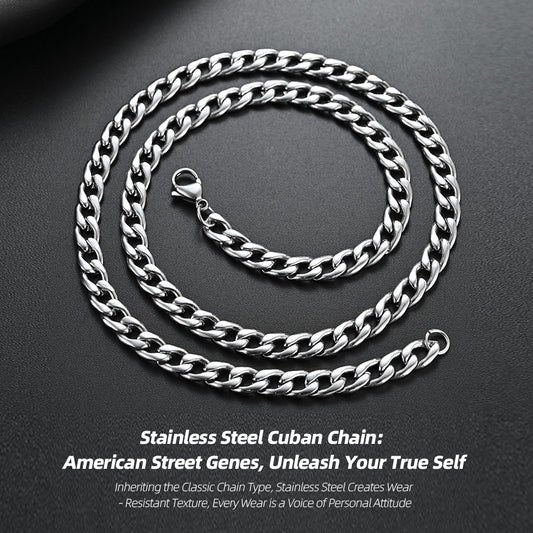 Stainless SteelCuban Chain: Simple Yet Profound, Reshaping the Symbol of Stylish Men