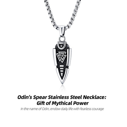 Odin's Spear Stainless Steel Necklace: Badge of the Brave's Journey