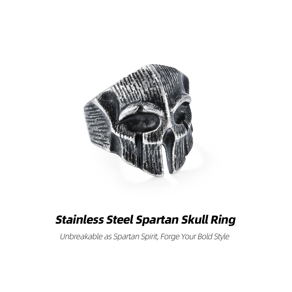Stainless Steel Spartan Skull Ring-Wear Spartan Valor in Timeless Steel