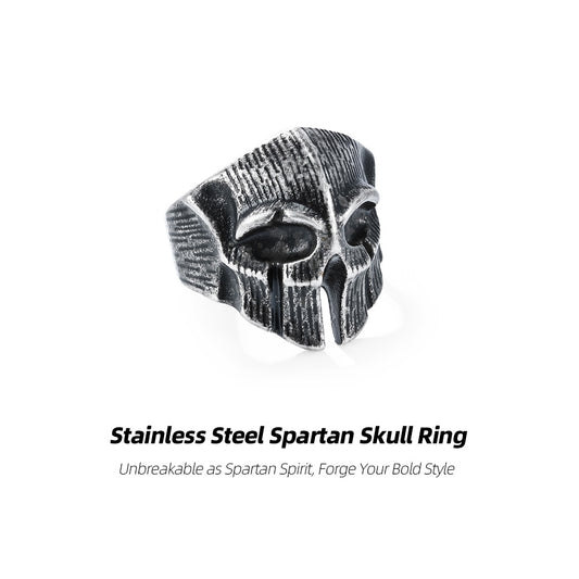 Stainless Steel Spartan Skull Ring-Wear Spartan Valor in Timeless Steel