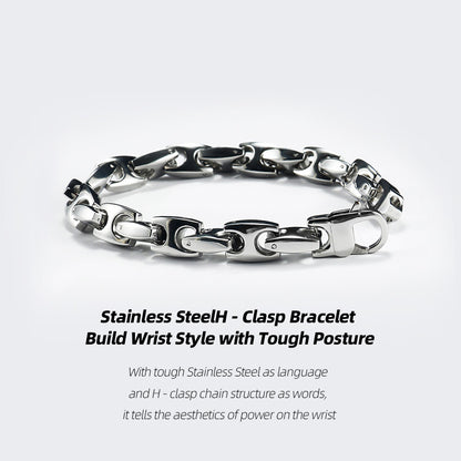 Stainless Steel H - Clasp Bracelet | Build Wrist Style with Tough Posture