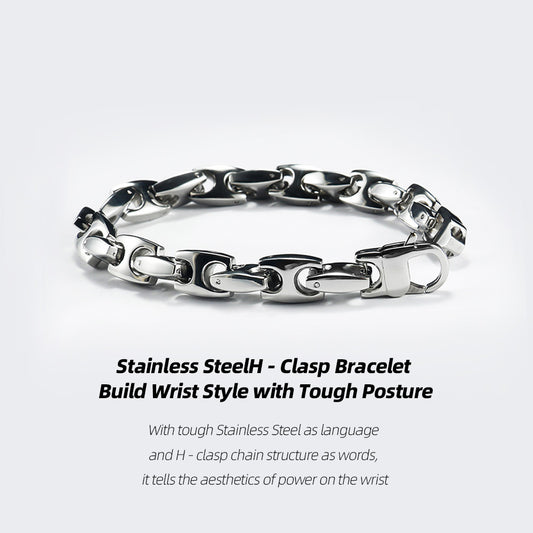Stainless Steel H - Clasp Bracelet | Build Wrist Style with Tough Posture
