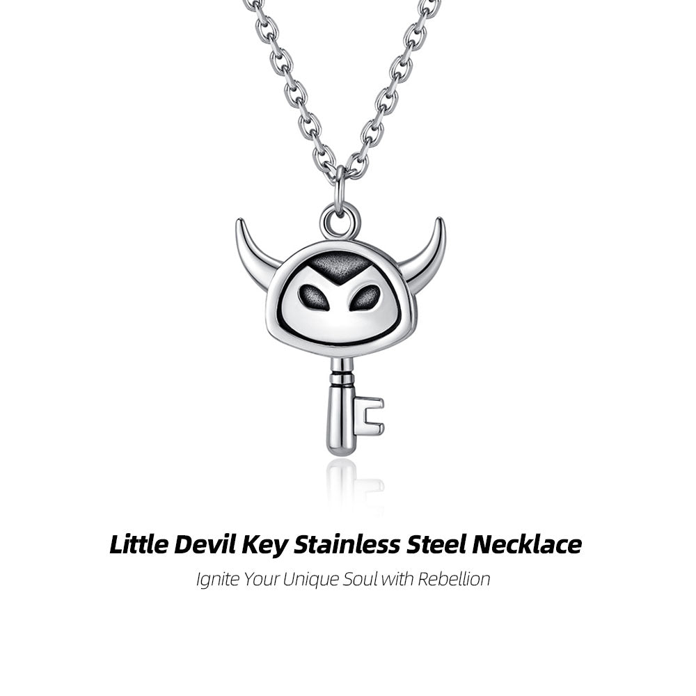 Little Devil Key Stainless Steel Necklace- Ignite Your Unique Soul with Rebellion