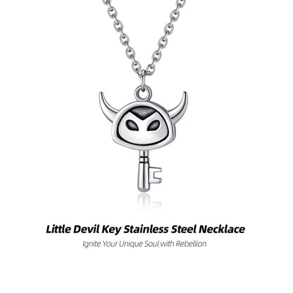 Little Devil Key Stainless Steel Necklace- Ignite Your Unique Soul with Rebellion