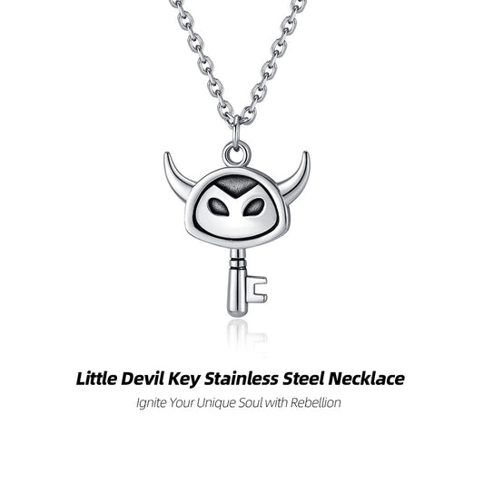 Little Devil Key Stainless Steel Necklace- Ignite Your Unique Soul with Rebellion