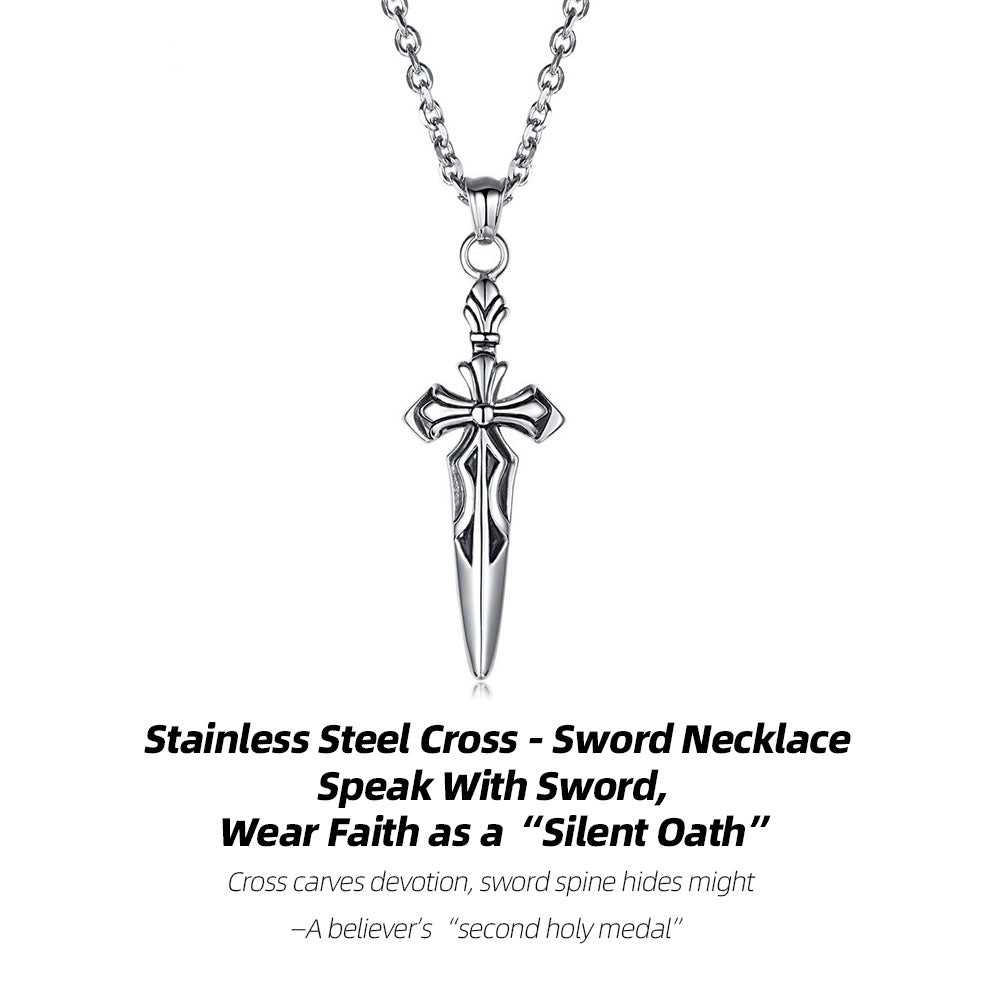 Stainless Steel Cross - Sword Necklace | Guard Your Faith