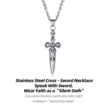 Stainless Steel Cross - Sword Necklace | Guard Your Faith
