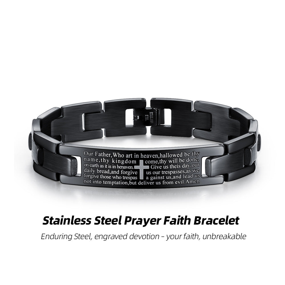 Stainless Steel Prayer Faith Bracelet – your faith, unbreakable