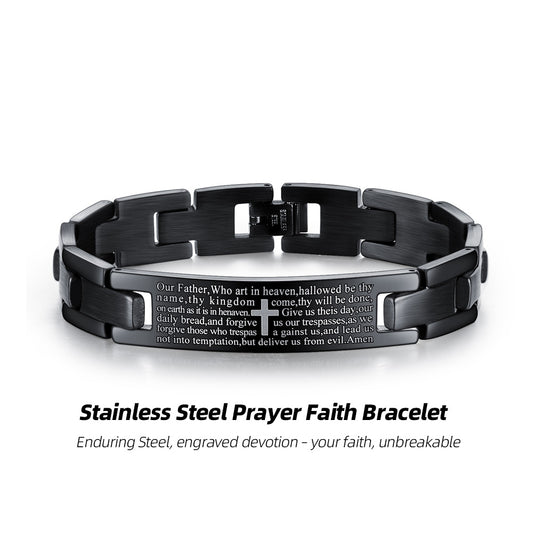 Stainless Steel Prayer Faith Bracelet – your faith, unbreakable