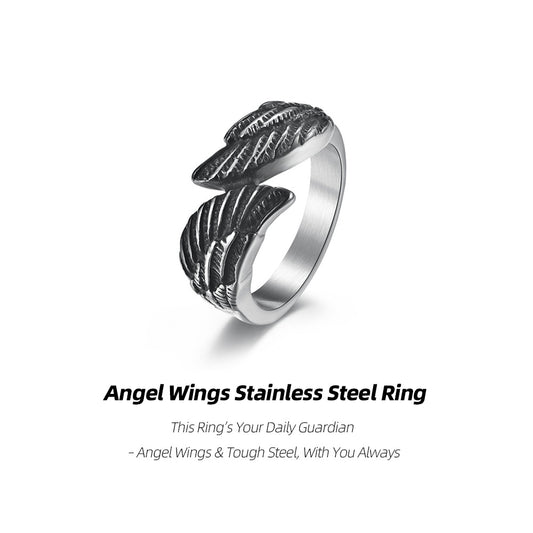 Angel Wings Stainless Steel Ring