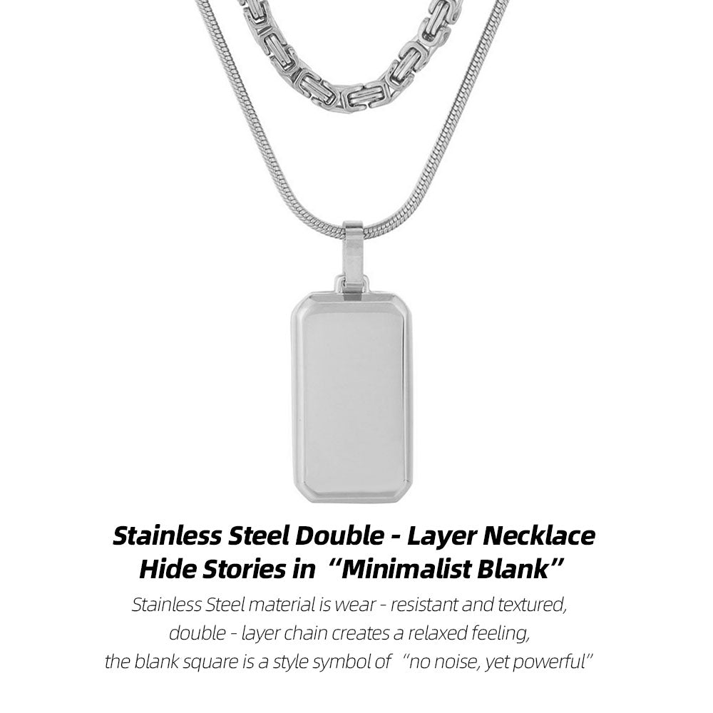 Stainless Steel Double - Layer Necklace | Hide Stories in “Minimalist Blank”
