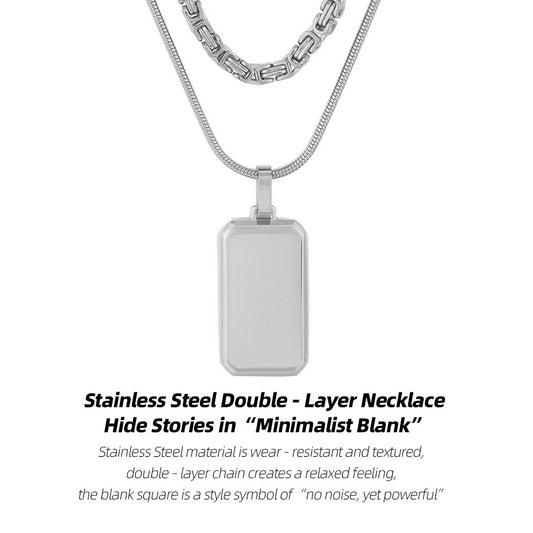 Stainless Steel Double - Layer Necklace | Hide Stories in “Minimalist Blank”