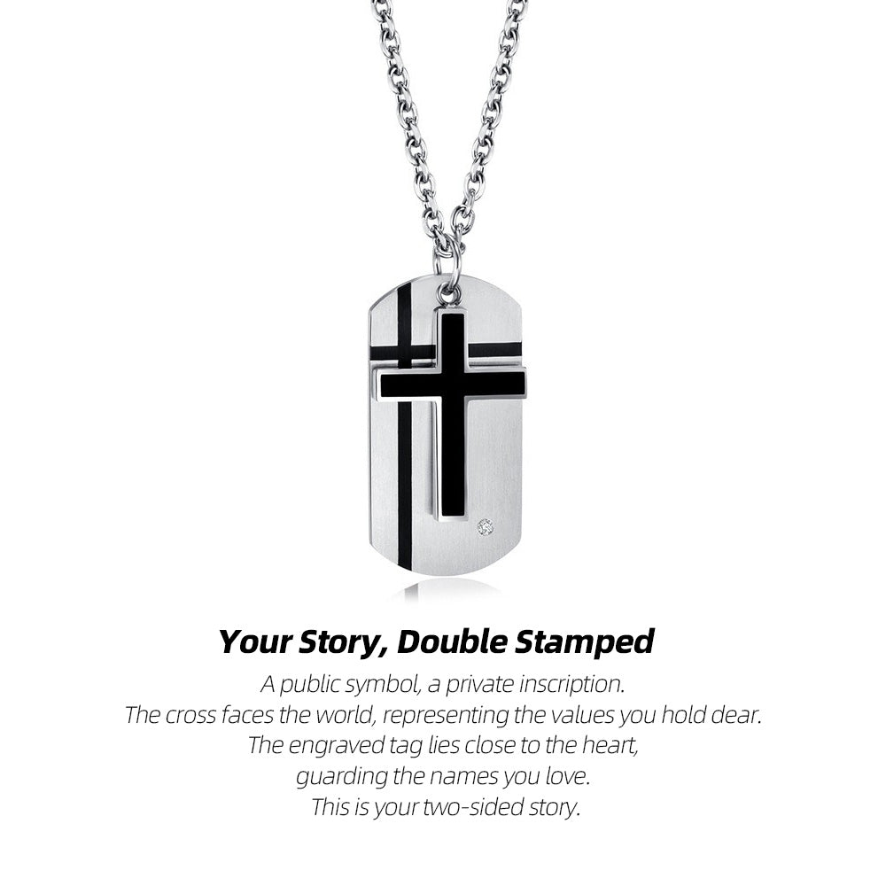 Faith Inscribed Double Pendant Necklace