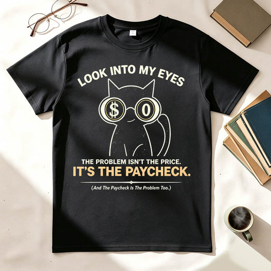 Look Into My Eyes — It's The Paycheck | Funny Work T-Shirt