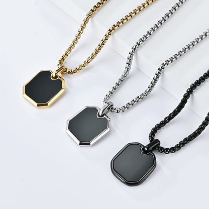 Stainless Steel Black Tag Necklace | One Necklace, Cure “Outfit Indecision”