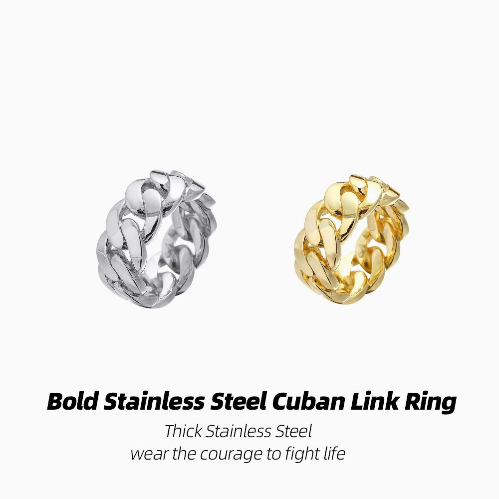 Wide-Link Stainless Steel Cuban Statement Ring | Wear it, instantly max out street charm