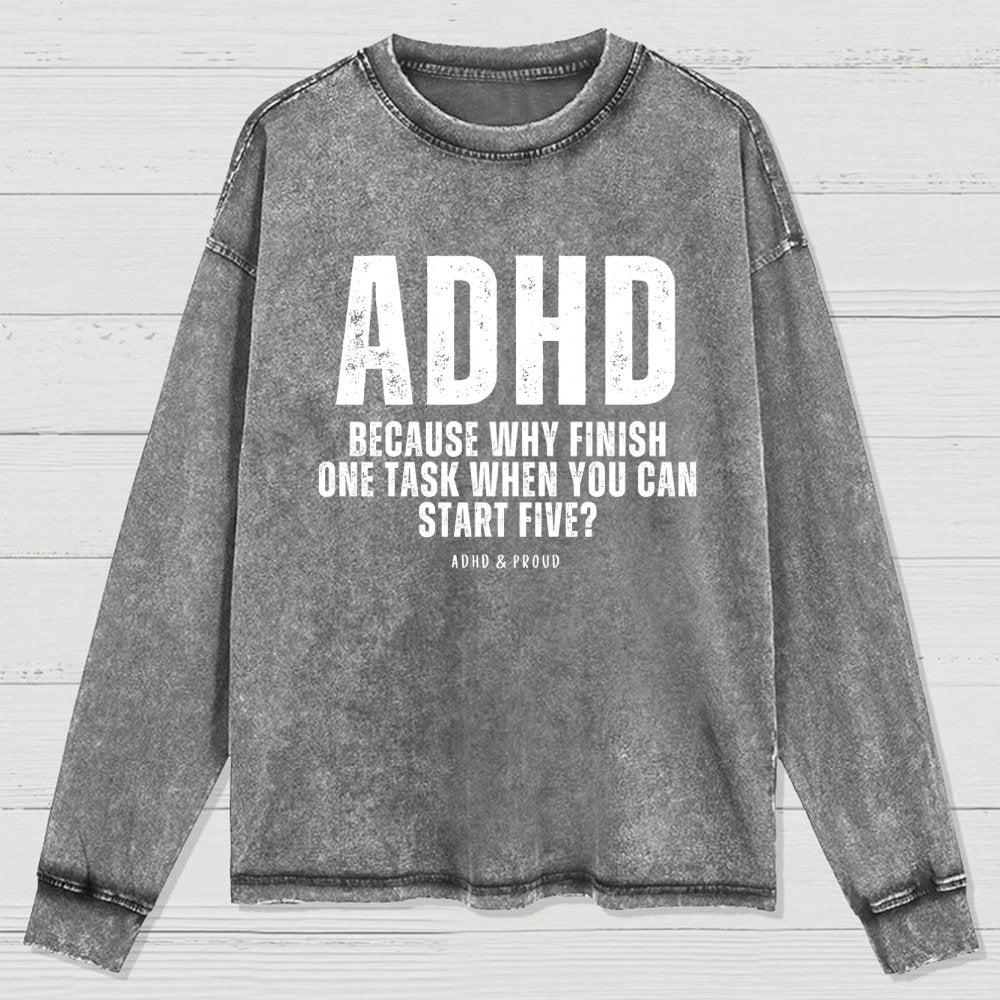 ADHD Washed Long Sleeve Tee