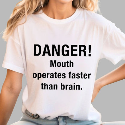 Danger Mouth Works Faster Than Brain Geek T-Shirt