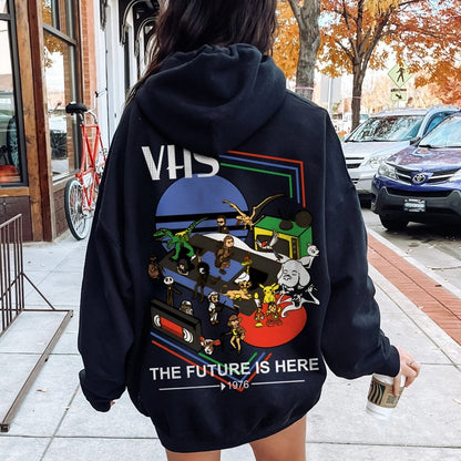 The Future Is Here Printed Back Unisex Cotton Hoodie
