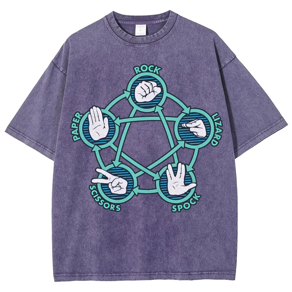Rock Paper Scissors Lizard Spock Vintage Distressed T-shirt