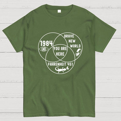 Funny Dystopian Venn Diagram Geek T-Shirt