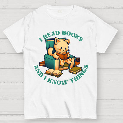 I Read Books and I Meow Things Geek T-Shirt