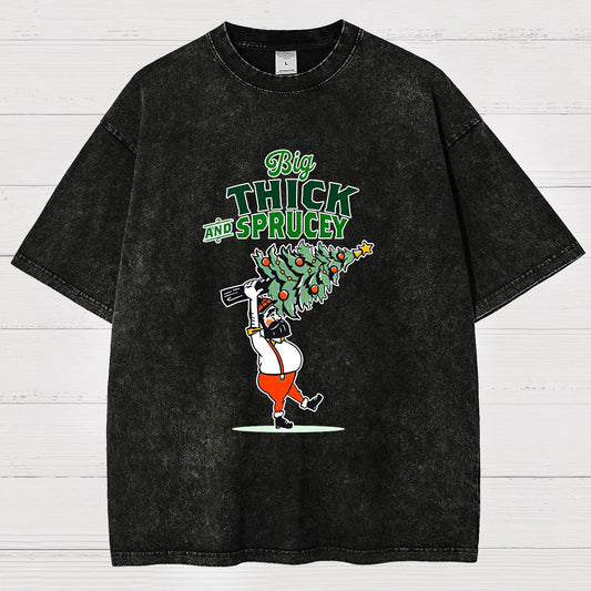 Big Thick & Sprucey，Christmas Vintage Distressed T-shirt