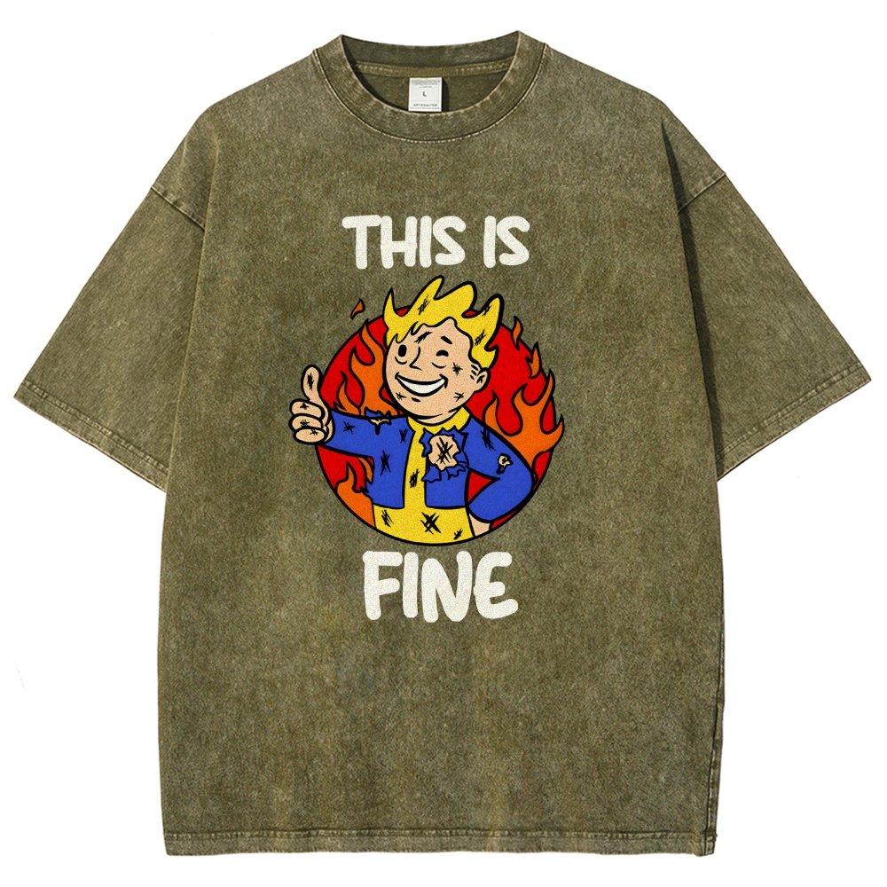 This Is Fine Vintage Distressed T-shirt