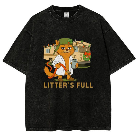 Christmas Shitters Full Cat Vintage Distressed T-shirt