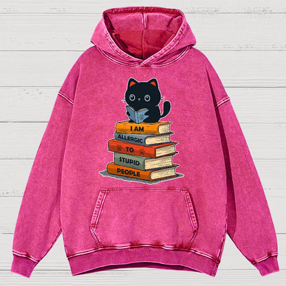 Allergic To Stupid People. Sarcasm Vintage Distressed Hoodie