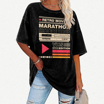 Retro Movie Marathon VHS Edition Vintage Distressed T-shirt
