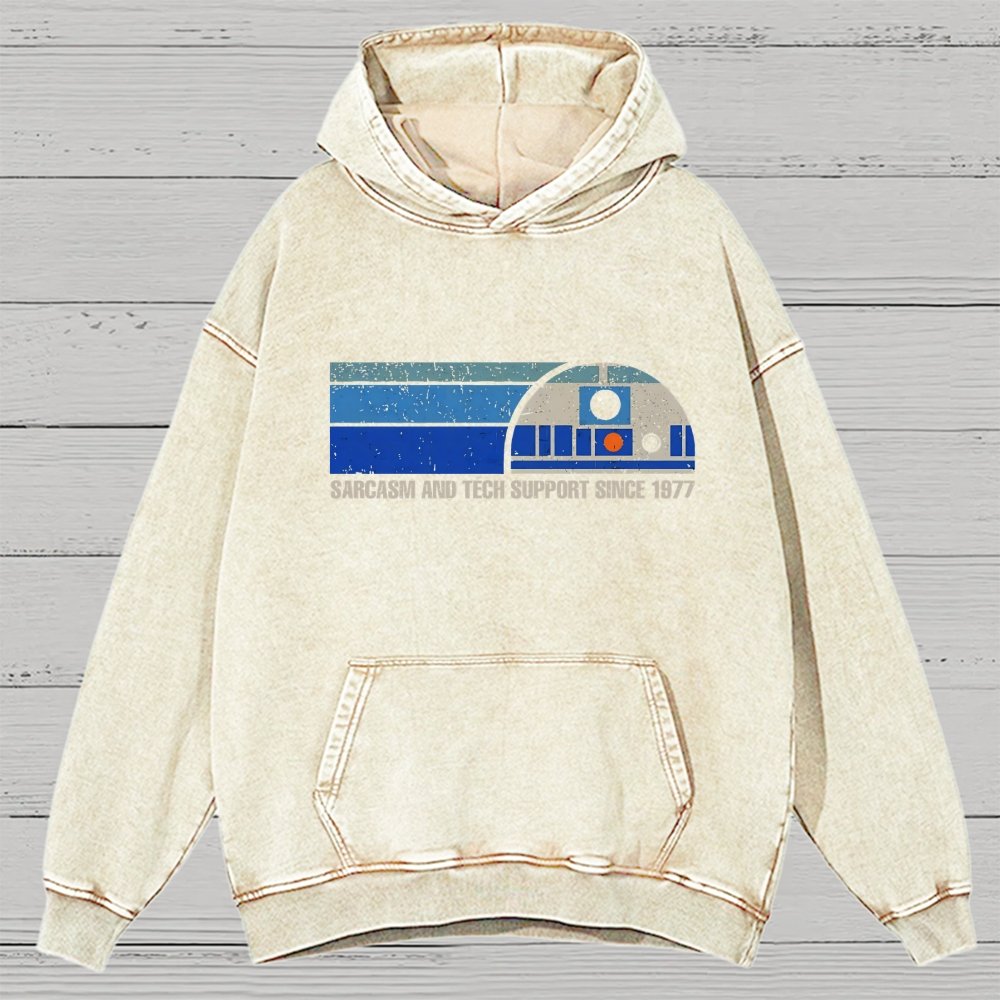 Providing Sarcasm and Tech Support Since 1977 Vintage Distressed Hoodie