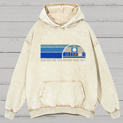 Providing Sarcasm and Tech Support Since 1977 Vintage Distressed Hoodie