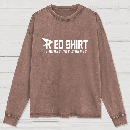 Red Shirt Washed Long Sleeve Tee