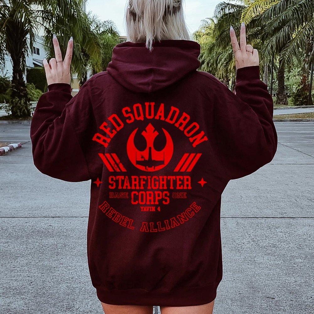 Red Team Base One Printed Back Unisex Cotton Hoodie