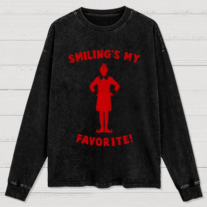 Smiling's My Favorite Washed Long Sleeve Tee