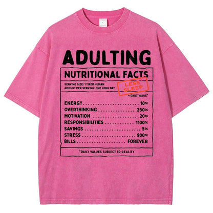 Adulting Facts Vintage Distressed T-shirt