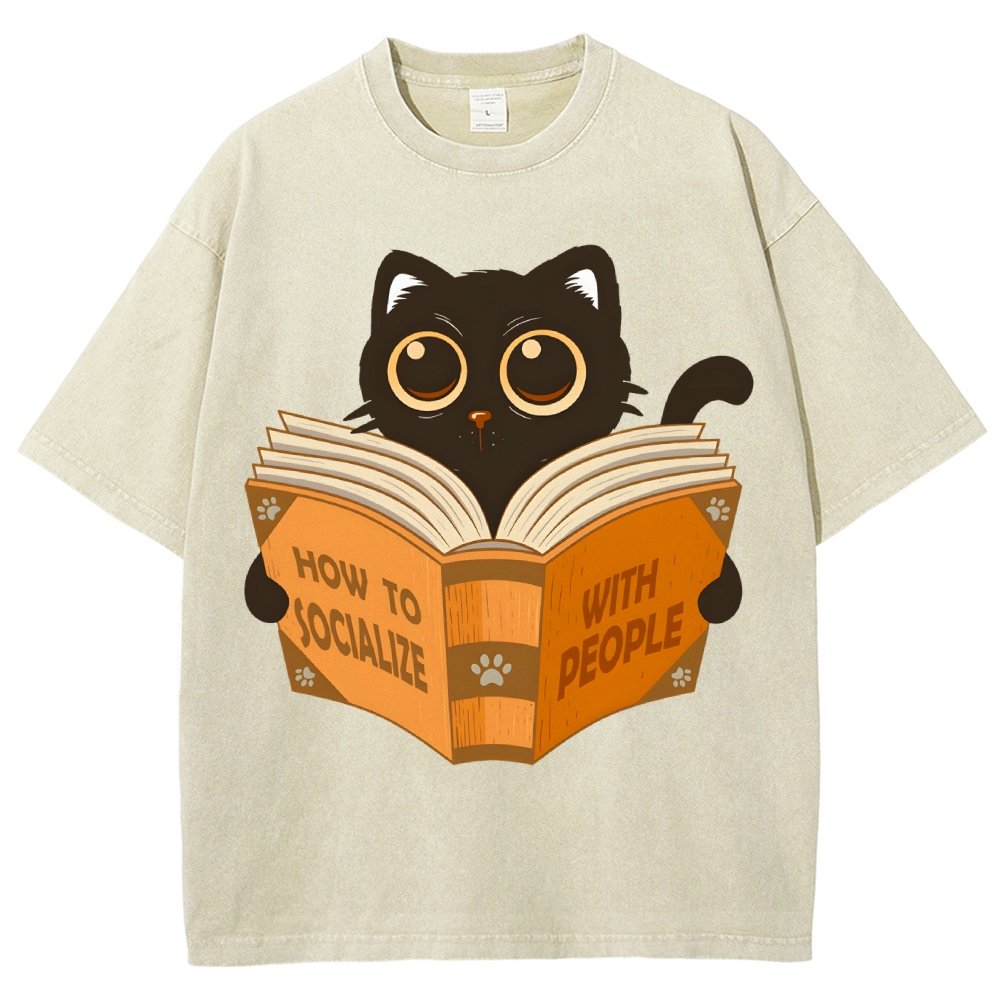 How to socialise with people Vintage Distressed T-shirt