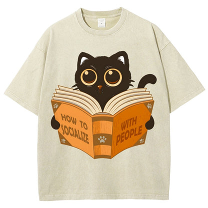How to socialise with people Vintage Distressed T-shirt