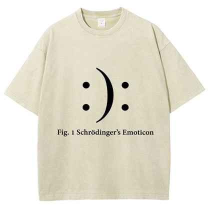 Schrodinger's Emoticon Vintage Distressed T-shirt