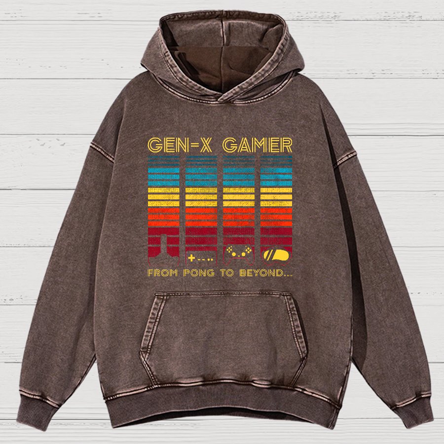 Gen-X Gamer Vintage Distressed Hoodie