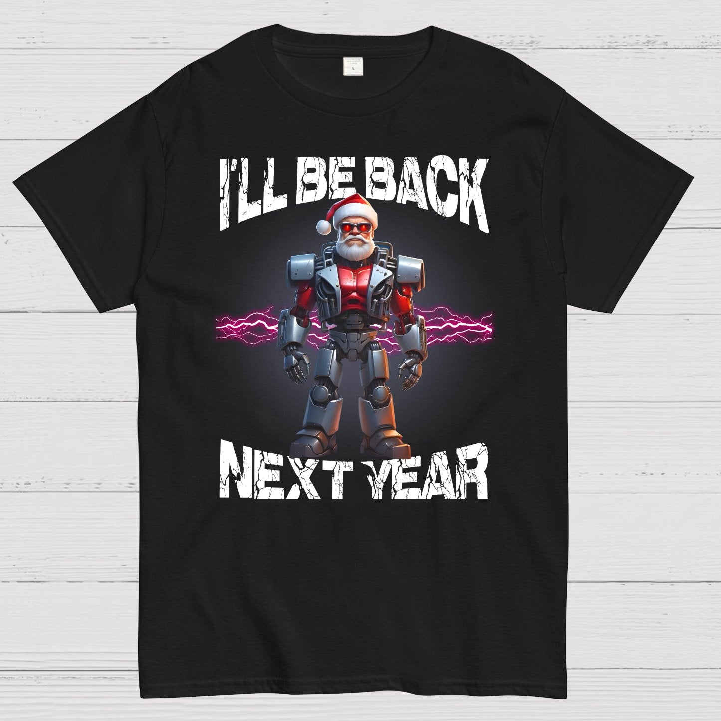 I'll Be Back Futuristic Santa Robot Geek T-Shirt